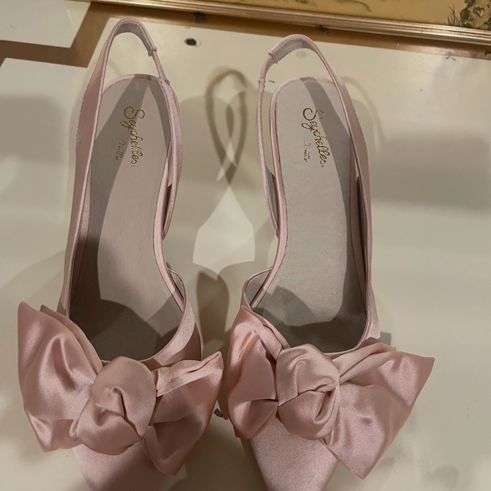 Anthropologie Seychelles Elegant Pink Bow Women's Shoes - Picture 5 of 9